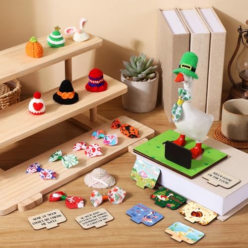Relaxweex Magnetic Goose Key Holder Cute Resin Goose Statue with Mini Bow Tie Writable Interchangeable Signs Chalk for New Apartment Housewarming Gifts Office Table Desk Home Decor(Tie) - style: Tie