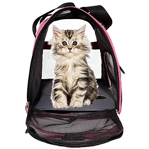 MuchL Pet Carrier Soft-Sided Carriers for Cat Carriers Dog Carrier for Small Medium Cats Dogs Puppies Pet Carrier Airline Approved Cat Dog Pet Travel Carrier (Medium,Pink) - color: Medium-Pink