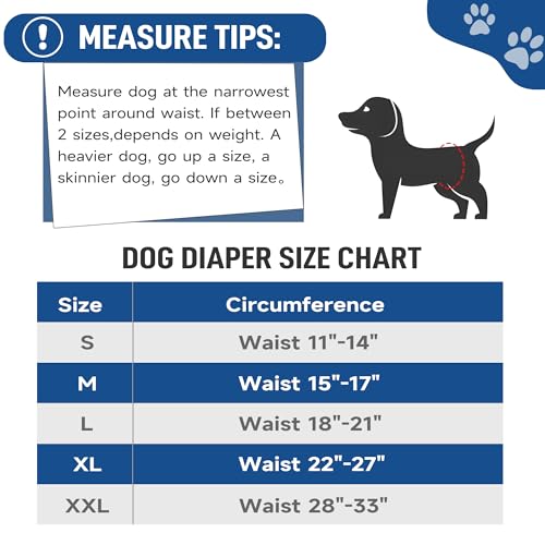 Leekalos Male Dog Diapers, Dog Belly Bands for Male Dogs | Wraps Washable Doggie Diapers High Absorbing Dog Belly Bands - color: Plain + Print, size: Small(11"-14")