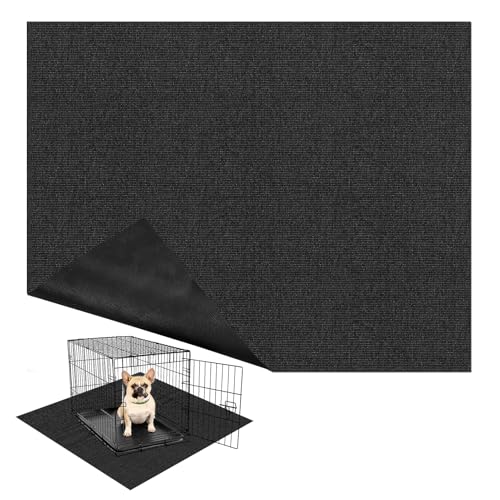 46" X 60" X 0.23'' Mat for Under Dog Crate, Non-Slip Rubber Kennel Mat | for Crate to Protect Floors Extra Large Washable Absorbs Urine Dog Playpen Mat - size: 60"L x 46"W