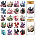 Rngmsi 20 Sheets Dragon UV DTF Cup Wrap, Fantasy Cold UV DTF Stickers | Magic Dragons Uvdtf Decals, Waterproof Rub on Transfer Stickers, for DIY Wood Crafts, 3.1x3.1 in - style: Fantasy Dragon