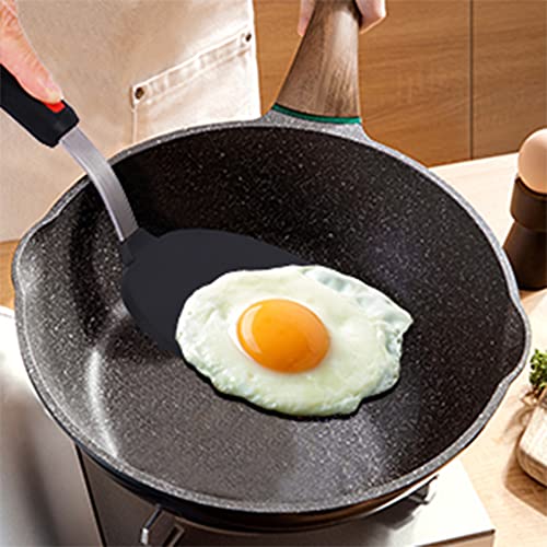 Silicone Fish Spatula Turner Half-Round Dense Spatulas Omelette Pancake Spatulas for Nonstick Cookware Egg 600°F Heat-Resistant - color: Half-Round Gray-Black