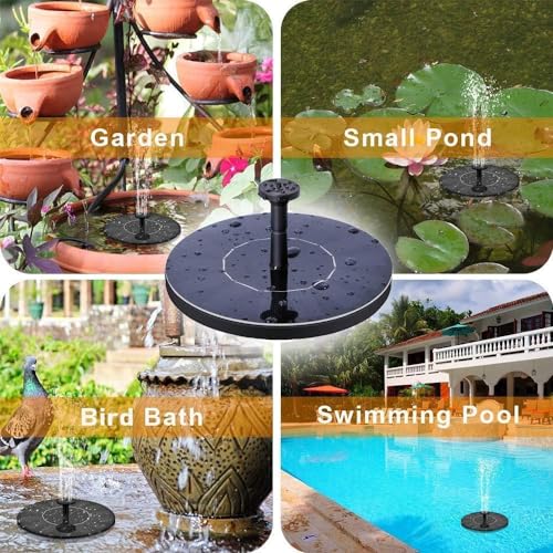 Solar Fountain Water Pump for Bird Bath, New Upgraded Mini Solar Powered Fountain Pump 1.5W Free Standing Solar Panel Kit Water Fountain for Garden, Pond, Pool, and Outdoor - color: Solar Water Fountain 1.5w