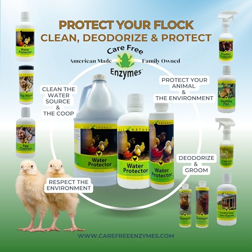 Carefree Enzymes Poultry Drinking Water Protector — Natural Enzyme Cleaner for Chicken, Duck & Livestock Waterers, 1 Gallon