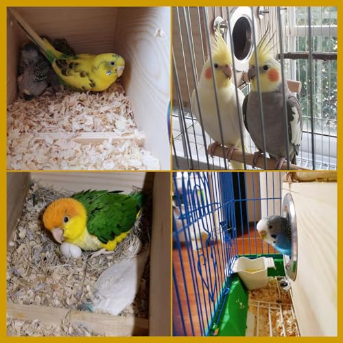 kathson Parakeet Nesting Box,Wood Bird Nest House for Cage,Parrots Breeding Mating Boxes,Budgie Nesting Box for Conure,Lovebirds,Canary,Cockatiel,Finch,Small and Medium-Sized Birds (L) - size: L-11.4 x 5.9 x 5.9in