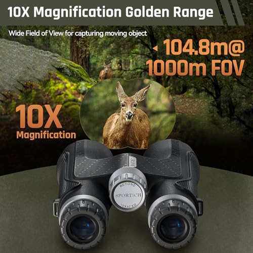 Beyond 10x42 Binoculars with ED Glass, HD Optical System, Waterproof, Fogproof, Tripod Adaptable, Rubber Armor for Outdoor, Bird Watching