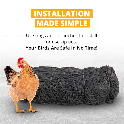 Stromberg’s 2” Mesh Heavy Duty Knotted Aviary Netting, UV Resistant Polyethylene Fiber for Game Birds, Pheasants & Poultry, 85 Lbs Break Strength Durable Against Weather and Predators, Size 25' x 50' | UV Resistant Polyethylene Fiber for Game Birds, Pheas