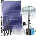 10W Solar Water Fountain Pump, Solar Powered Water Pump with 120GPH Fountain Pump, 4 Sprayers, 16.4ft Cable, 6.6ft Tubing for Outdoor Pond,Bird Bath,Fish Tank and Garden Water Features - size: 10W