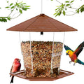 Jealoeur Bird Feeders for Outdoors Hanging Bird Feeder Wild Birds Seed, Brown - color: Brown