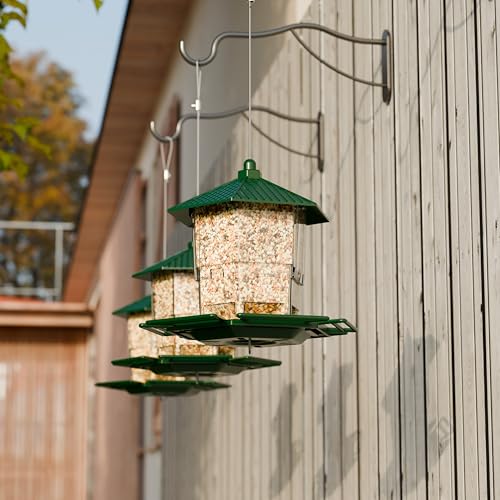 Hopper Bird Feeders for Outdoors Hanging,Brown 233