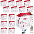 15 Pack Single Live Chicken Shipping Boxes 17.5 x 8.5 x 11.5" Live Bird Shipping Boxes Cardboard Pet Carrier with Handle for Poultry, Pigeons, & Canaries(Red) - color: Red