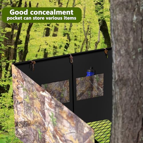 Hunting Tree Stand Blinds-Treestand Camo Blind Cover- Hunting Camouflage Ground Blinds with Zipper for Hunting Deer, Turkey (Frames Not Included)
