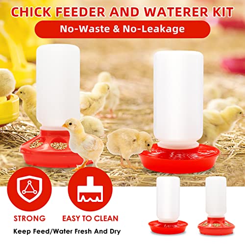 Chick Brooder Box Starter Kit with Chick Perch,flip Top Poultry Feeder, 1l Chick Feeder and Waterer Kit, Baby Chick Starter Home Kit, Baby Chicken Supplies for Baby Chick, Duck and Quail - color: Chick Brooder Box Starter Kit