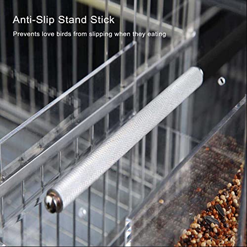 Automatic Acrylic Bird Feeder No Mess Bird Feeder Cage for Small Birds | Automatic Bird Feeder for Cage, Suitable for Parrots Canary Parakeet Budgerigar Crested Myna Cockatiel - size: L: 6.2" x 6.3" x 6.3"