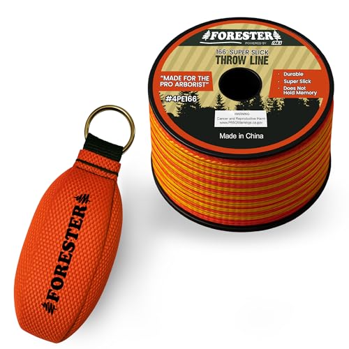 FORESTER Arborist Throw Line Kit | Throw Weight & 166ft Rope | Ultra Slick 100% Polyester Rope | Arborist Equipment for Tree Climbing - style: 11oz Throw Weight