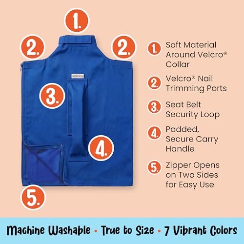 Cozy Comfort Carrier - Large Cobalt Blue Cat Carrier Soft for Grooming, Vet Visits, Medication Administration, Dental Care, Nail Trimming, and Car Travel - color: Cobalt, size: Large
