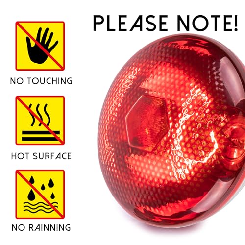 250W Chicken Heat Lamp Bulbs, PAR38 Heat Lamp for Chicks, Infrared Reflector Heat Bulb for Brooder Heater, Incandescent Heat Lamp for Pet, Bathroom, Food (2 Pack)