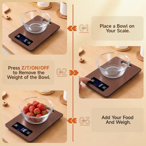 Food Scale, Digital Kitchen Scale with Hanging Loop, 11lb Baking Scale | 1g Accuracy, g/oz,etc.5 Unit Conversion, Tare Function, Fingerprint-Resistant Steel, Suitable for Cooking, Baking ,Meal Prep - color: Red