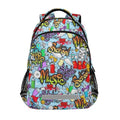 Kids Graffiti Art Backpack for Boys Girls School Bags | Elementary Middle, Travel Daypack Lightweight Waterproof with Reflective Strip - color: Graffiti Art