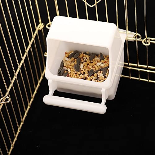 2 Pcs Small Bird Feeder Cup with Removable Lid, Anti-Spill Cage Hanging Food and Water Dispenser Bowl for Parrot Budgie Cockatiel Finch