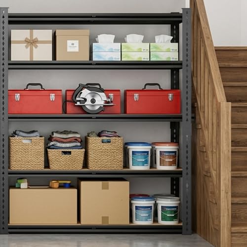 5 Tier Garage Shelving, Adjustable Heavy Duty Garage Shelves | 72 "H Metal Storage Shelves Unit for Basement,Warehouse,Pantry Kitchen - size: 72*36*16