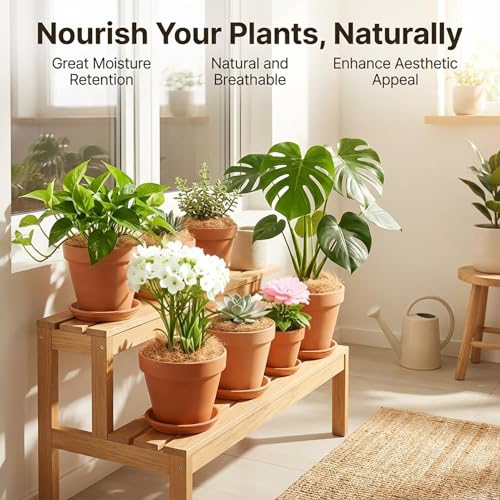 MAQIHAN Natural Coconut Husk Fiber - Organic Coconut Husk Silk for Plants | Organic Coco Coir for Bird Nesting Material, Potting Soil Cover, Greenery Covering, Home Decoration, Natural Plant Fiber 85g