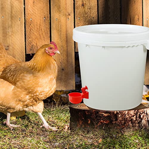 Chicken Water Cups,DIY Automatic Chicken Waterer for Poultry-24 Pack | Chicken Water Feeder,Gravity Filling Poultry Waterer with Hole Saw for Buckets Boxes Troughs