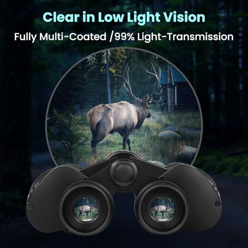 20x50 High Powered Binoculars for Adults, Waterproof Compact Binoculars with Low Light Vision Easy Focus for Bird Watching Hunting Travel Stargazing Cruise with Carrying Bag