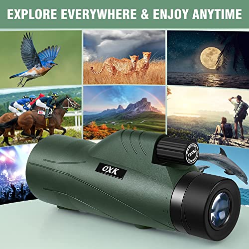 12x56 High Power Monocular Telescope for Adults with Smartphone Adapter | Large BAK4 Prism & FMC Lens Monoculars, Comes with Tripod Travel Bag, Suitable for Bird Watching Hunting Hiking Camping Gift