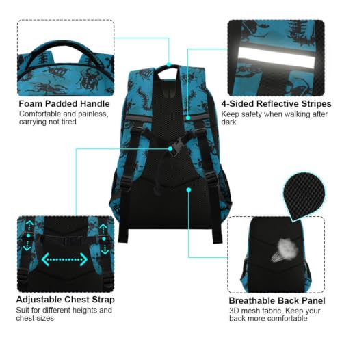 Kids Bugs Backpack for Boys Girls School Bags | Elementary Middle, Travel Daypack Lightweight Waterproof with Reflective Strip - color: Bugs 02