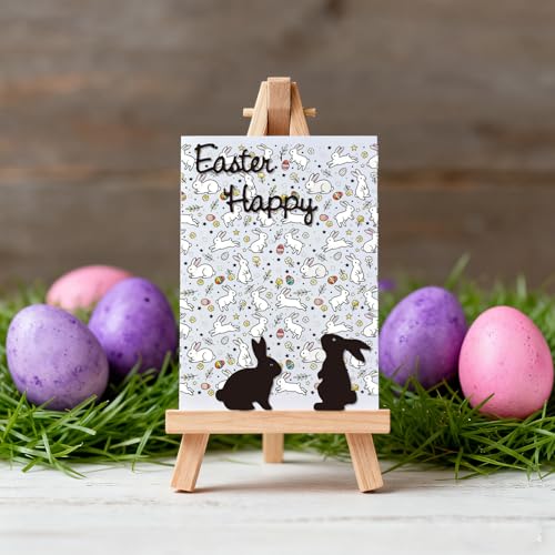GLOBLELAND Easter Background Clear Stamps and Metal Die Cuts Spring Rabbit Transparent Stamp Easter Egg Frame Cutting Dies for Card Making Embossing Scrapbooking - style: Easter Background