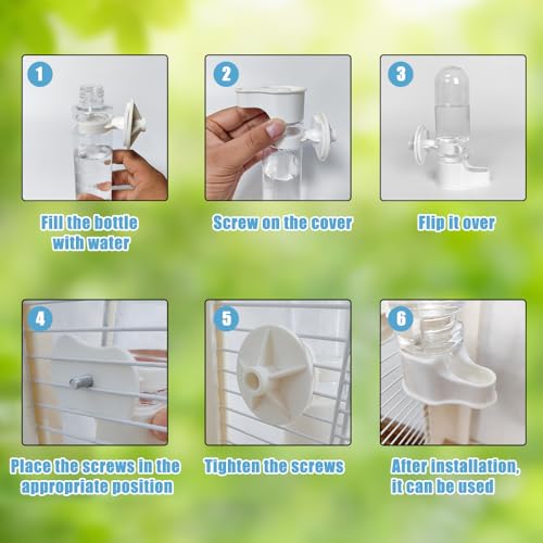 Automatic Pet Bird Water Feeder, Bird Water Dispenser for Cage, Bird Cage Suspended Automatic Water Dispenser, Bird Feeders for Parakeet Budgie Cockatiel Lovebirds Canary Finch (110ml) - size: 110ml