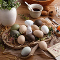 Gejoy 24 Pcs Easter Speckled Eggs Textured Plastic Eggs Neutral Easter Decor Pastel Fake Chicken Eggs Easter Bowl Basket Vase Fillers Rustic Spring Easter Decor for Home Table Egg Hunts (Neutral) - style: Neutral