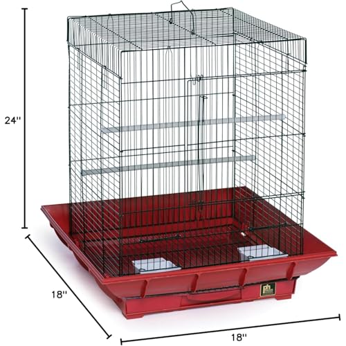 HomeStock Mountain Majesty Clean Life Bird Cage with Spacious Interior, Durable Build, Easy-to-Clean Features, and Secure Design for Birds' Comfort Red - color: Red