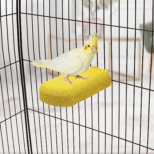 Bird Calcium Teeth Chew Toy Hamster Grinding Stone for Parrot Parakeet Cockatiel Rabbit Chinchilla Squirrel Cage Perch Stand (Random Color) (S) - size: S