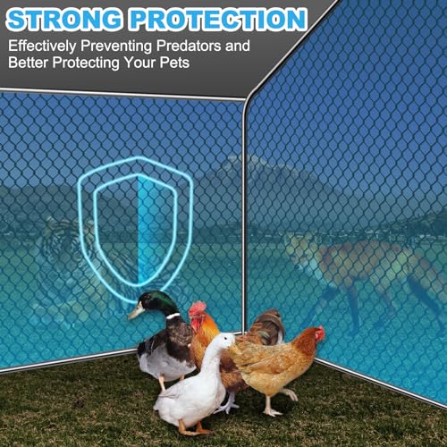 Large Outdoor Metal Chicken Coop Walkin Poultry Cage Hen Run House with Waterproof and Anti-Ultraviolet Cover for Backyard Farm Use (9.8ft*9.8ft*6.5ft)
