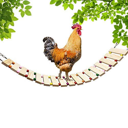 Chicken Coop Toy - Natural Wood Chicken Ladder, Swing, Perch for Hens, Poultry, Rooster, Chicks - size: S