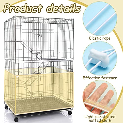 Shappy Large Bird Cage Seed Catcher,Bird Cage Cover Net Skirt Guard,Adjustable Soft Airy Mesh Net for Parrot Parakeet Macaw(118 x 15 Inch/ 300 x 37 cm,Yellow) - color: Yellow, size: 118 x 15 Inch/ 300 x 37 cm