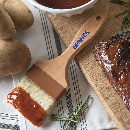 SPARTA Kitchen Basting Brush – 4037500 Basting Brush for Cooking Flat Boar Bristle Brush, Hardwood Handle for Kitchens, Restaurants, Catering, High Heat Food Prep, 3in - size: 9.25" x 3" (Pack of 1)
