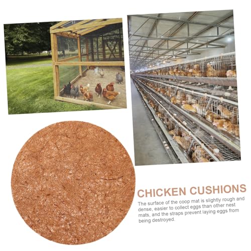 Outanaya 4pcs Natural Coconut Coir Nest Pads for Chicken Coop Breathable Hand-Made Mats for Animals Bed Comfortable Liner for Garden Use Collection Support Thick - size: 30.00X30.00X0.50CM