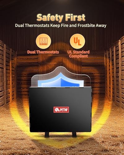 PETNF Chicken Coop Heater 140 Watts Radiant Heat Chicken Heater Energy Efficient Design Safer Than Brooder Lamps Heater for Chicken Coop, Heating Wire UL-Compliant Two Ways to Use, 11.81''x15.74'' - color: Light black-ChickenNestHeater