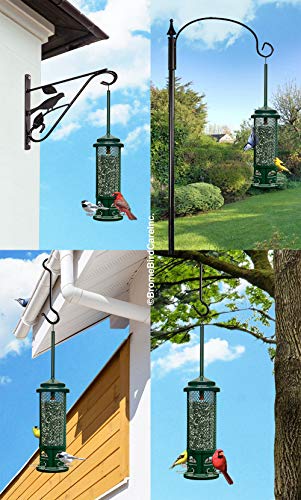 Squirrel Buster Legacy Squirrel-Proof Bird Feeder for Wild Birds – 4 Metal Removable Perches, 2.6 lb Seed Capacity, Chew-Proof Design, Easy to Clean, Green | Four removable metal perches, chew-proof construction, tool-free cleaning - size: 1 Pack