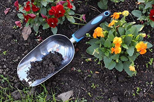 Sinoer Large Aluminum Comfort Grip Garden Transplant Soil Trowel Scoop | Heavy aluminum garden transplanter scoop with big capacity, anti-bend structure for soil and fertilizer handling