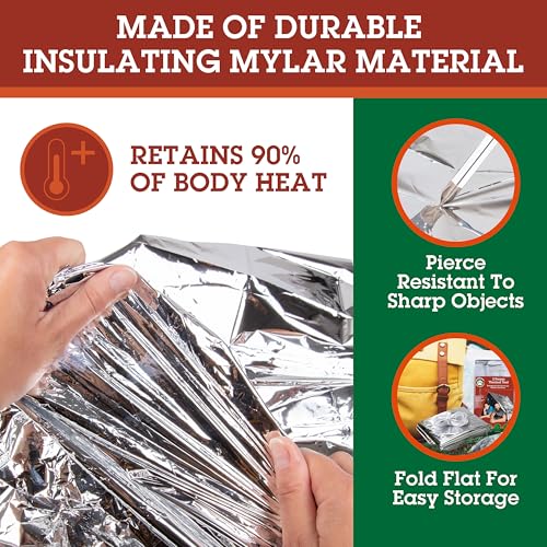 Emergency Thermal Tent -Reflective Mylar Survival Shelter-XL Size Waterproof Lightweight Tube Tent- Insulated Retains Heat & Fits 2 Adults in All Weather- Outdoors, Hiking, Bug Out Bag- 8 x 3 Feet - color: 1 Pack