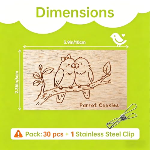 Natural Balsa Wood Bird Chew Toys,20 Pack Soft Wooden Slices with Prints - size: Medium