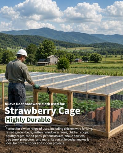 Hardware Cloth 1/2'' Chicken Wire Fencing 48'' x 100' 19-Gauge | Hot-dip Galvanized After Welding Chicken Wire Mesh Roll Works as Chicken Coop Wire for Secure Poultry Enclosures - size: 1/2'' 48in x 100ft