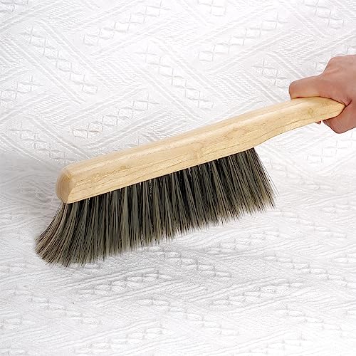 Rbenxia Wooden Handle Bench Brushes Soft Household Dust Cleaning Brushes | Soft Bristles,Fireplace,Sofa,Furniture,Workshop,Woodworking,Horse Hair Brushes,Bed,Cabinet,Car,Clothes,Coat,Counter,Desk - color: Gray