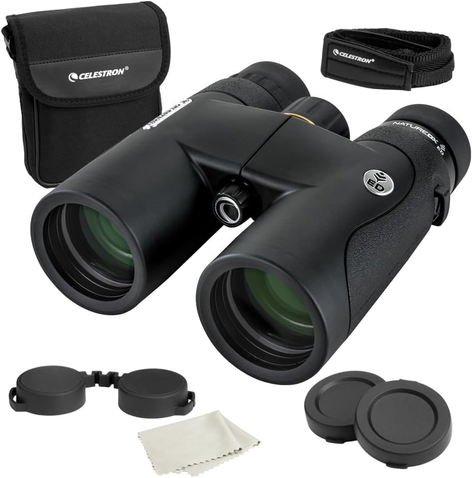 Celestron–Nature DX ED 8x42 Premium Binoculars Extra Low Dispersion Objective Lenses-Outdoor and Birding Binocular–Fully Multi Coated with BaK-4 Prisms Rubber Armored, Fogproof, Waterproof(Pack of 10) - size: 8x42 Nature DX ED (Pack of 10), style: Nature
