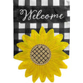Sculpted Sunflower Summer Burlap House Flag Welcome 28" x 40" Briarwood Lane - color: Multicolored