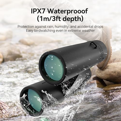 SVBONY Upgraded SV202 8x32 Binoculars for Birdwatching, Lightweight ED Lens | Extra-Low Dispersion, Clearer in Low Light, 7.8° Wide View Angle, Waterproof, Long Eye Relief, Compact Binoculars for Adults - size: 8x32mm